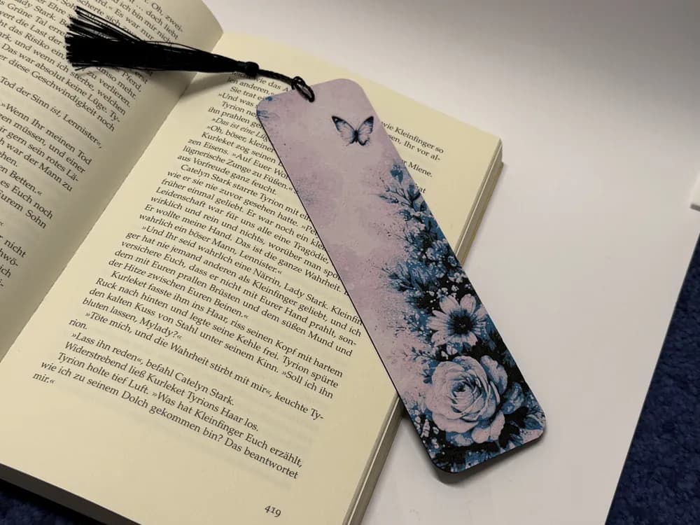 Floral & Butterfly Design Bookmark by Loupes HueForge model: Floral & Butterfly Design Bookmark by Loupes