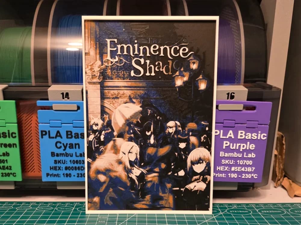 HueForge model: The Eminence in Shadow Anime Poster - Hueforge Art by Lumpy3D