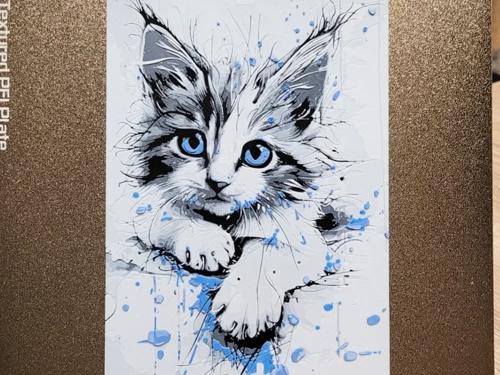 HueForge model: Cat Hueforge - Painter cat 3 - Kitten Blue eyes by Vincent111