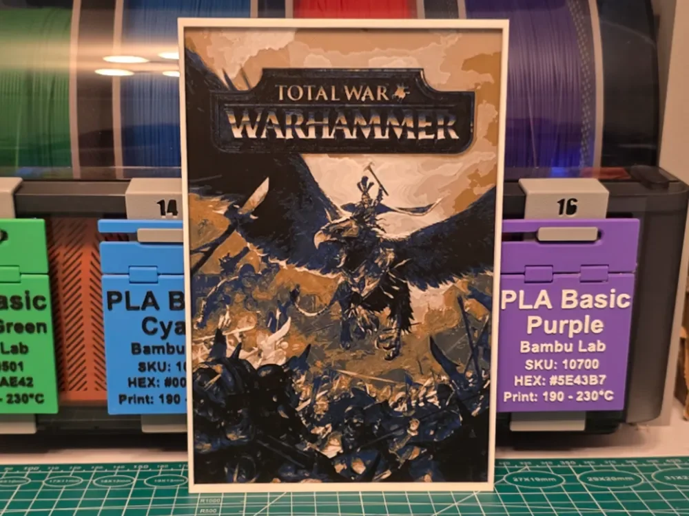 Total War: War hammer Game Poster - Hueforge Art by Lumpy3D HueForge model: Total War: War hammer Game Poster - Hueforge Art by Lumpy3D