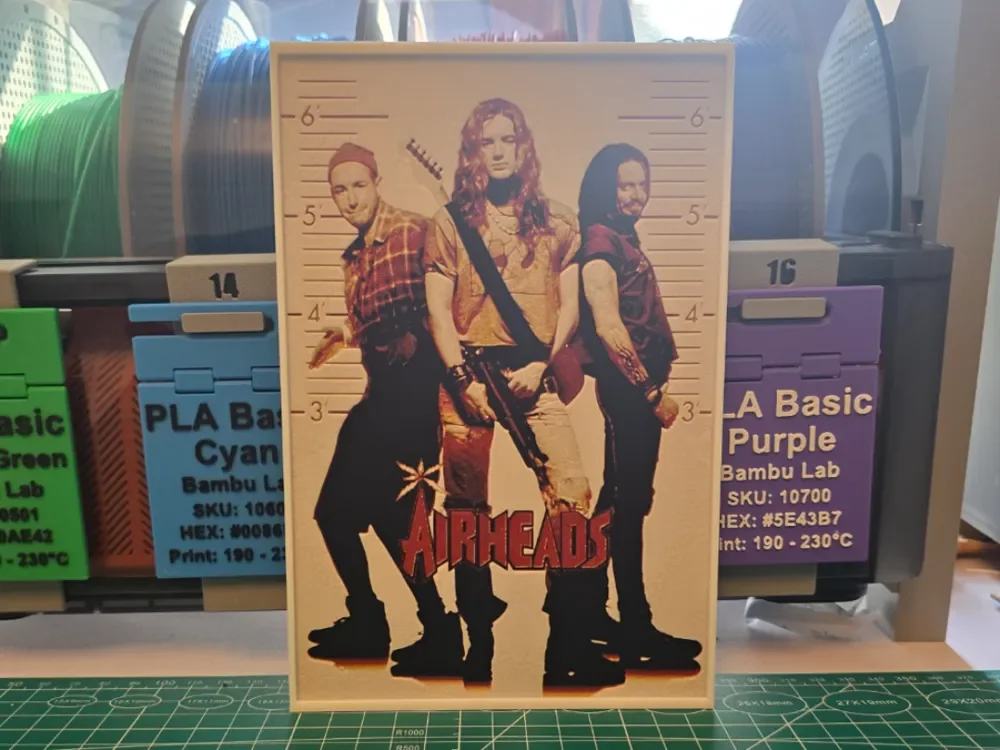 Airheads Movie Poster - Hueforge Art by Lumpy3D HueForge model: Airheads Movie Poster - Hueforge Art by Lumpy3D