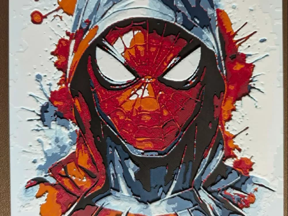 Spiderman Fan Art Hueforge 160x200 by Cré'Art 3D HueForge model: Spiderman Fan Art Hueforge 160x200 by Cré'Art 3D
