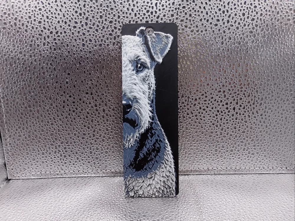 Airedale Terrier Bookmark – Hueforge by Borishotch Industries HueForge model: Airedale Terrier Bookmark – Hueforge by Borishotch Industries
