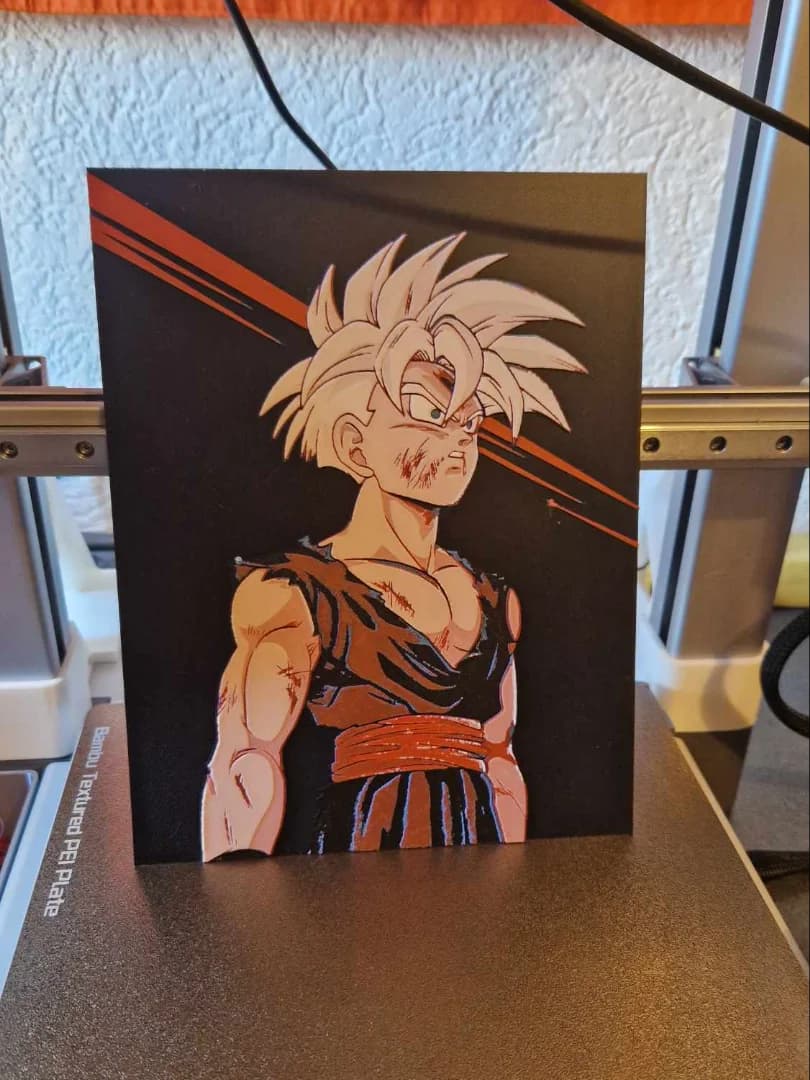 Dragon Ball Z - Gohan SSJ 2 Hueforge by Dakiren HueForge model: Dragon Ball Z - Gohan SSJ 2 Hueforge by Dakiren