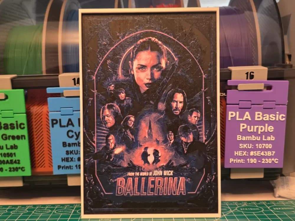 HueForge model: Ballerina Movie Poster - Hueforge Art by Lumpy3D
