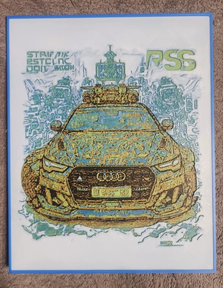 Audi RS6 Cyberpunk - HueForge by keko HueForge model: Audi RS6 Cyberpunk - HueForge by keko