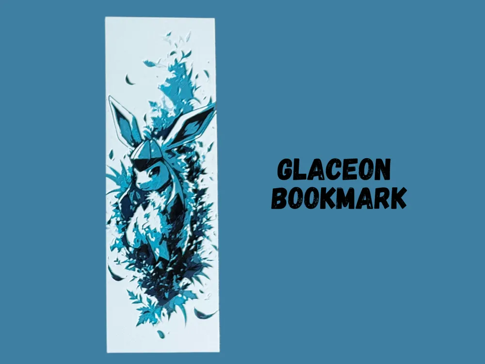 Glaceon - Pokemon Bookmark - 2025 Year of Eevee by Canadian Gamer HueForge model: Glaceon - Pokemon Bookmark - 2025 Year of Eevee by Canadian Gamer