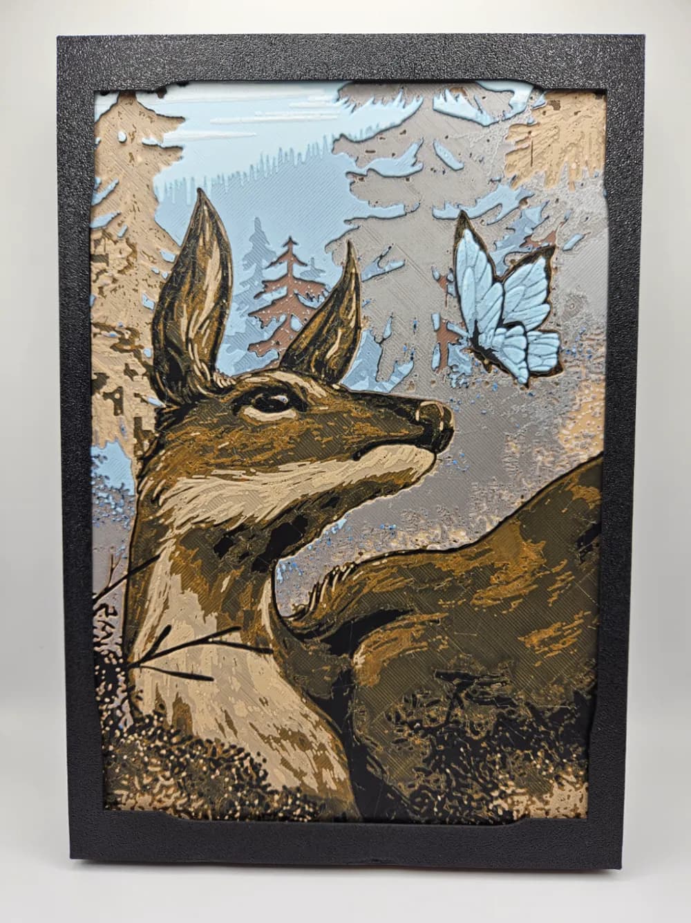 HueForge model: Life is Strange Deer and Butterfly Spirit Animals by BusyKikiBee