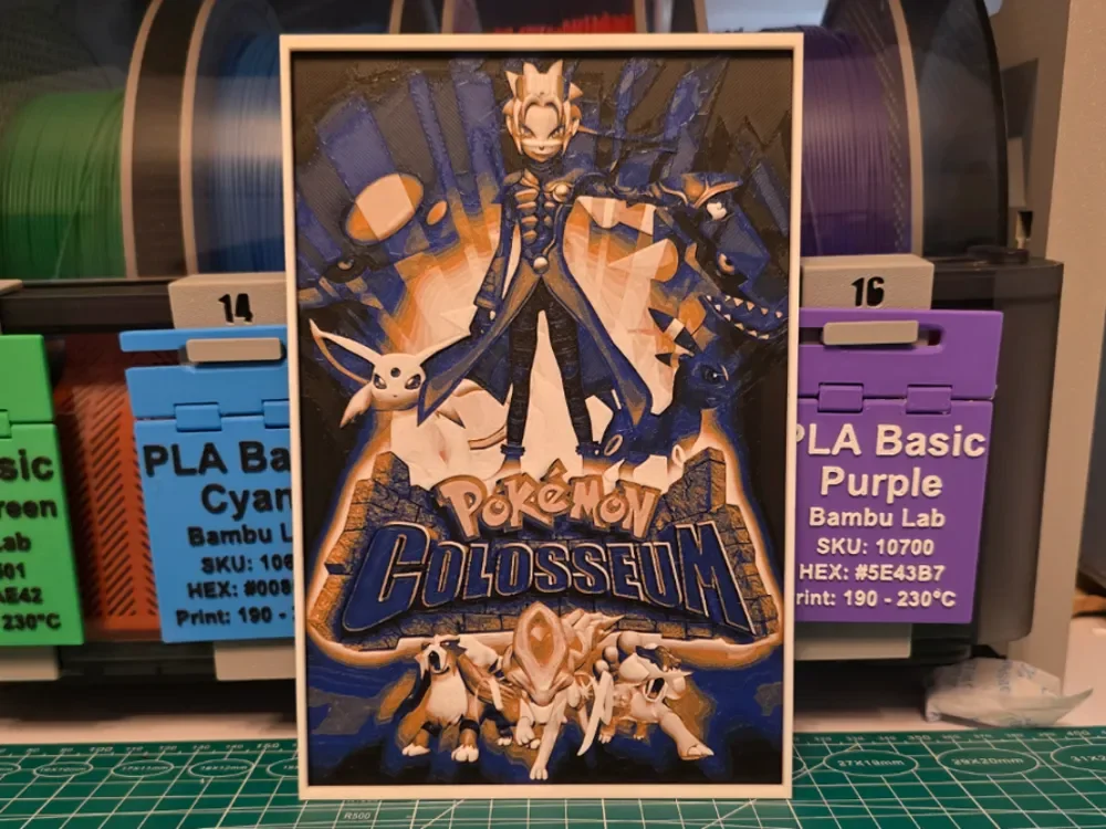 Pokémon Colosseum Poster - Hueforge Art by Lumpy3D HueForge model: Pokémon Colosseum Poster - Hueforge Art by Lumpy3D