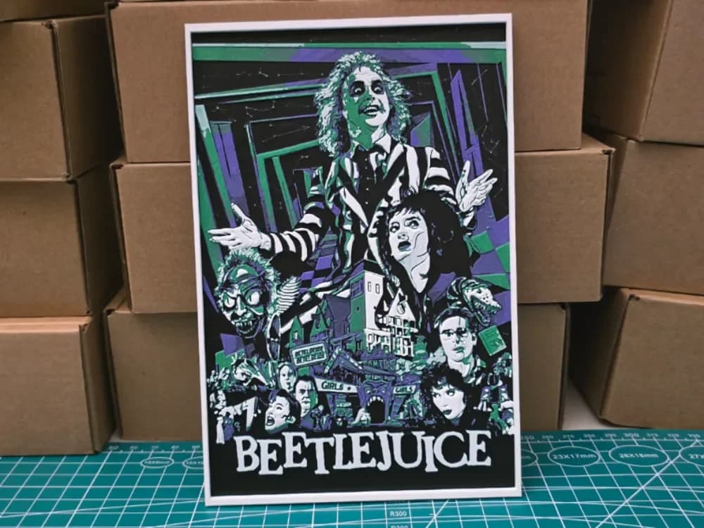 Beetlejuice Movie Poster - Hueforge Art by Lumpy3D HueForge model: Beetlejuice Movie Poster - Hueforge Art by Lumpy3D
