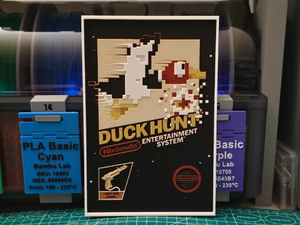 Duck Hunt Poster - Hueforge Art by Lumpy3D HueForge model: Duck Hunt Poster - Hueforge Art by Lumpy3D