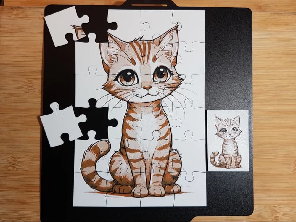 Kid's Puzzle, Cartoon Cat, 24 Pieces by Dame Jo HueForge model: Kid's Puzzle, Cartoon Cat, 24 Pieces by Dame Jo