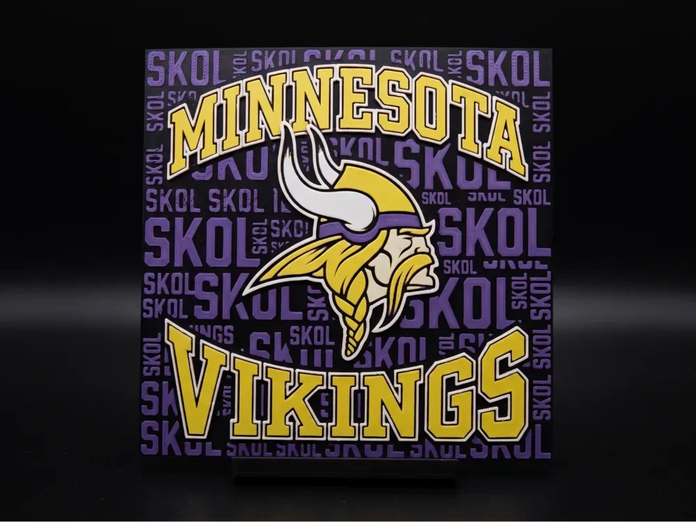Minnesota Vikings - Hueforge Wall Art by LED HueForge model: Minnesota Vikings - Hueforge Wall Art by LED