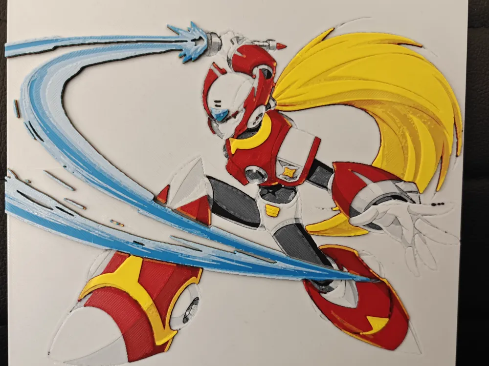 Zero Mega Man X4 by TheHueforgeLady HueForge model: Zero Mega Man X4 by TheHueforgeLady