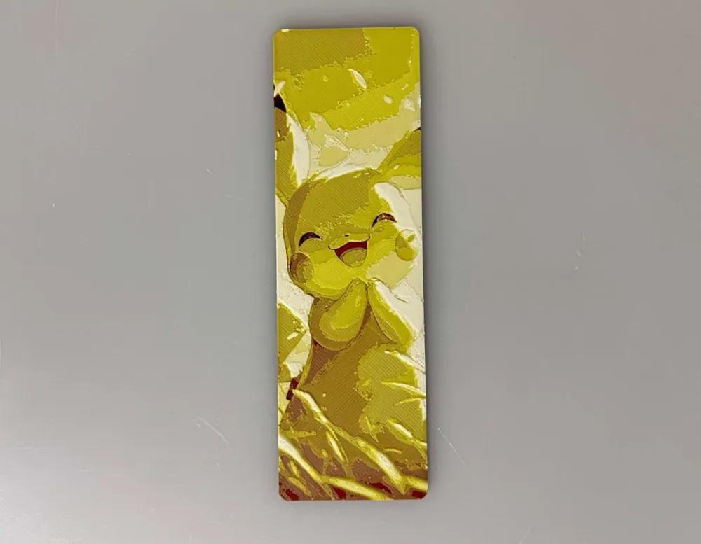 Pikachu Morning Rays - Bookmark by 3djd HueForge model: Pikachu Morning Rays - Bookmark by 3djd