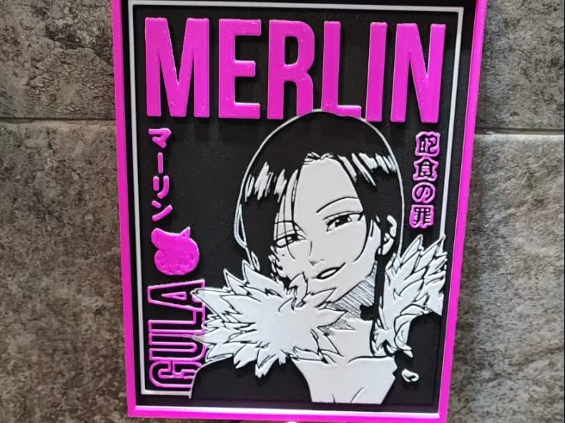 Merlin - 7ds by Garuda3D HueForge model: Merlin - 7ds by Garuda3D