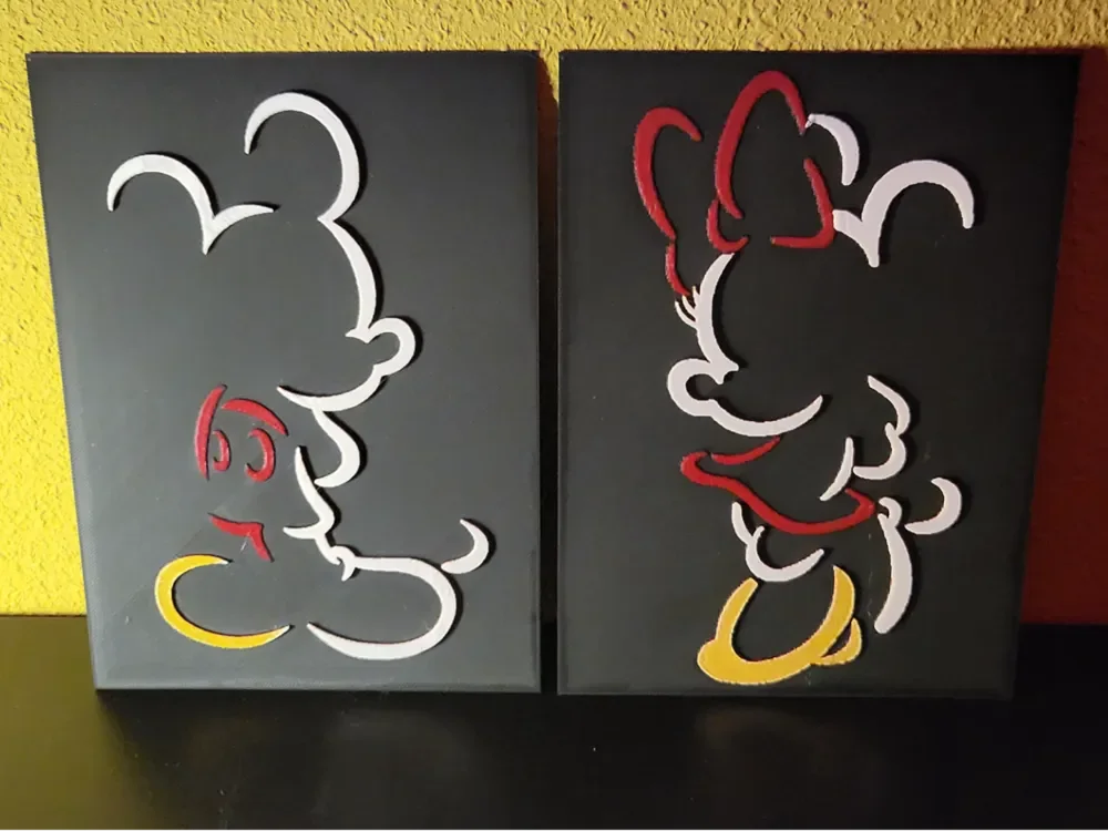 Hueforge - Mickey & Minnie (Colorful Silhouette) by Luckyfer HueForge model: Hueforge - Mickey & Minnie (Colorful Silhouette) by Luckyfer