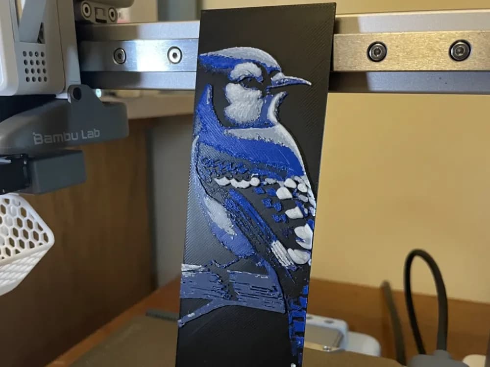 Blue Jay Bookmark by 3D_Forged HueForge model: Blue Jay Bookmark by 3D_Forged