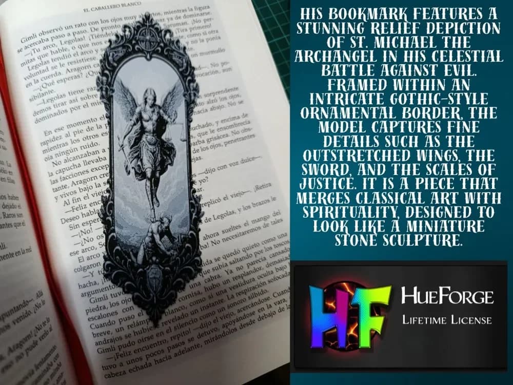 St. Michael the Archangel Bookmark by FYTY112 HueForge model: St. Michael the Archangel Bookmark by FYTY112
