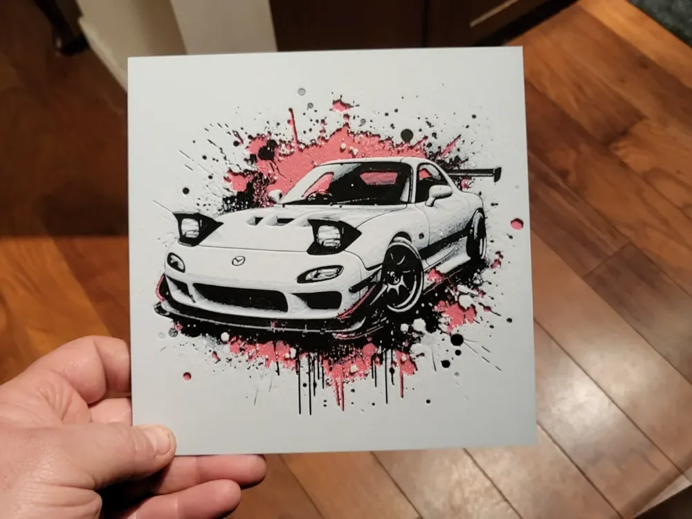 Graffiti Mazda RX-7 Hueforge by 3Ree Printing HueForge model: Graffiti Mazda RX-7 Hueforge by 3Ree Printing