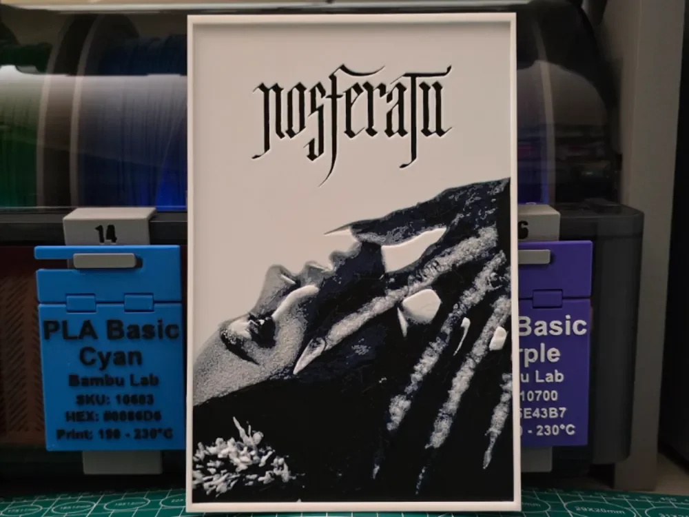 Nosferatu Movie Poster V2 - Hueforge Art by Lumpy3D HueForge model: Nosferatu Movie Poster V2 - Hueforge Art by Lumpy3D