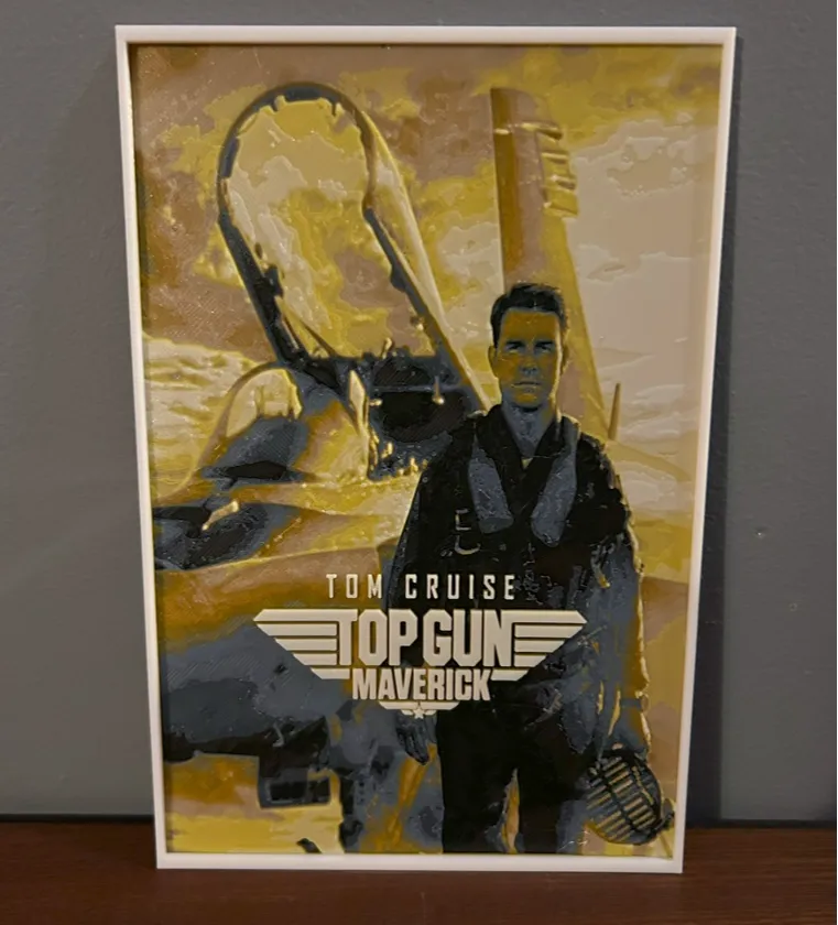 Hueforge Movie Poster - Top Gun - by JoDau HueForge model: Hueforge Movie Poster - Top Gun - by JoDau