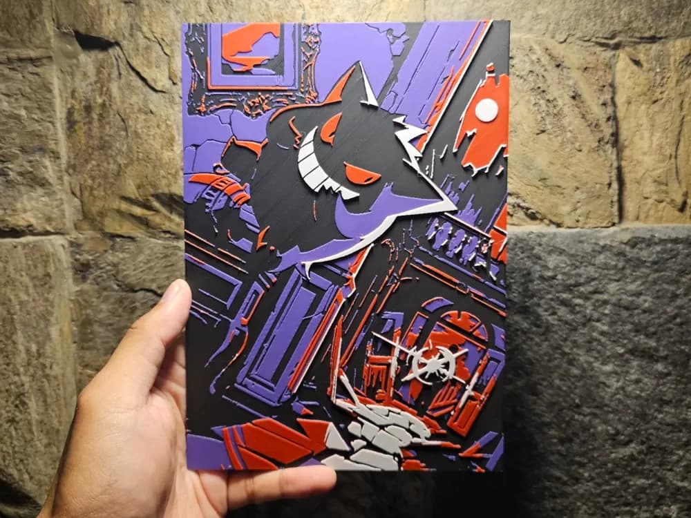 HueForge model: Gengar Ex TCG Pocket Art No Text Hueforge by Loki