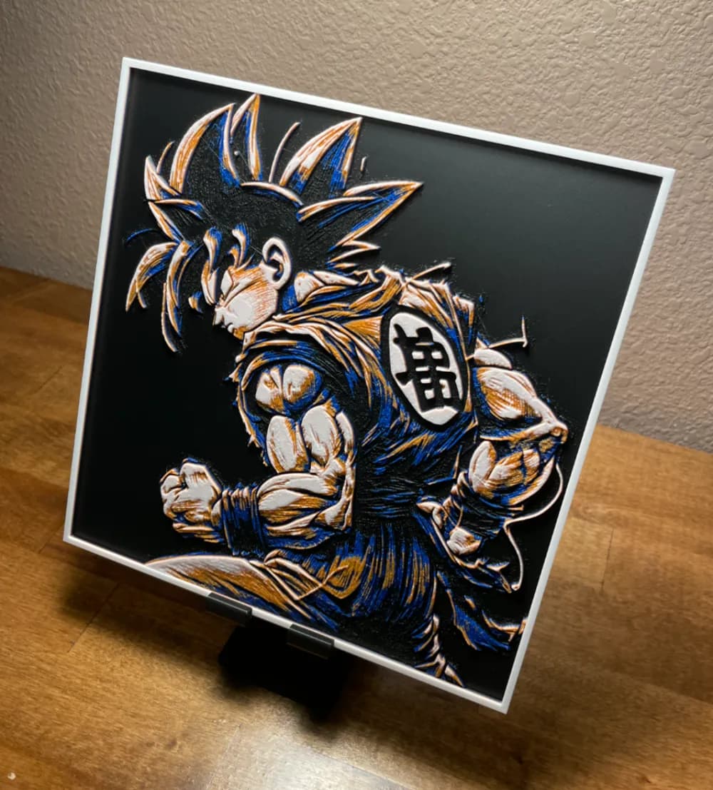 Hueforge - Dragonball - Goku Side Fighting by Cloudy Nostalgia HueForge model: Hueforge - Dragonball - Goku Side Fighting by Cloudy Nostalgia