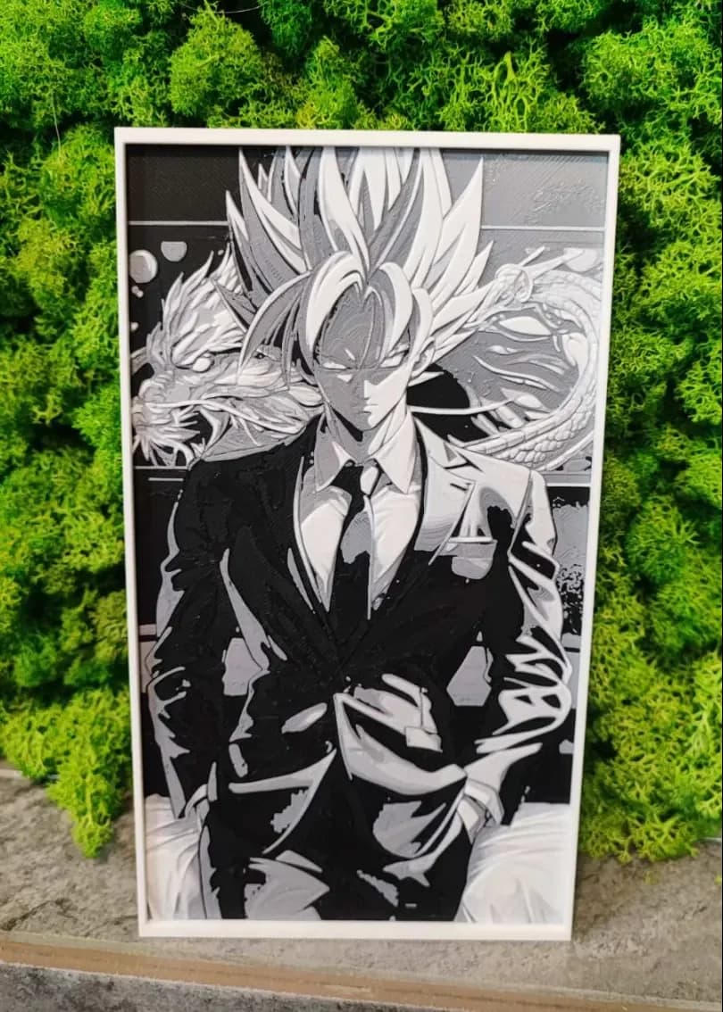 Stylish Saiyan by Garuda3D HueForge model: Stylish Saiyan by Garuda3D