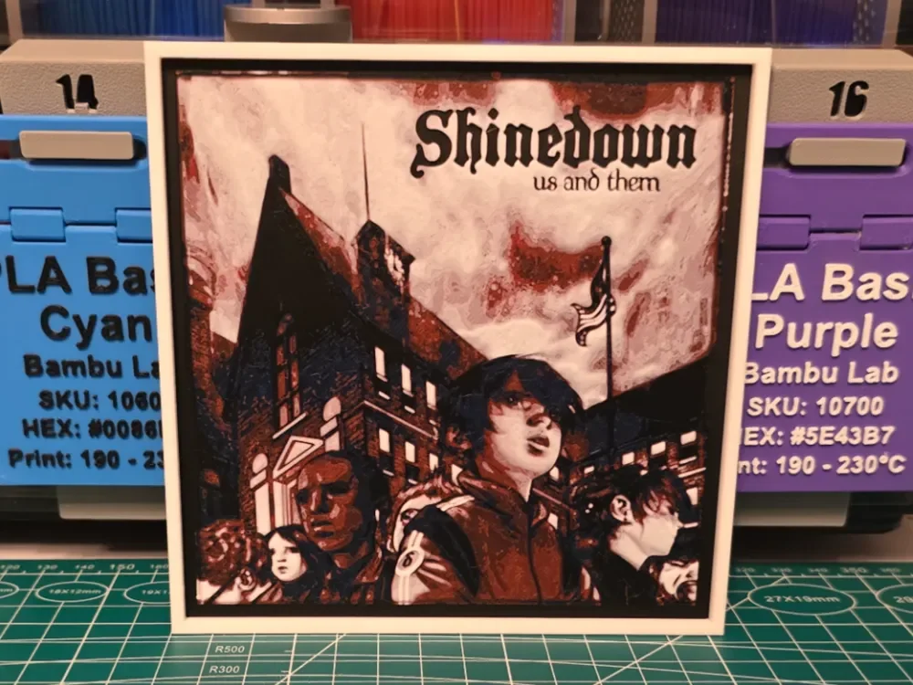 Shinedown "Us and Them" Album - Hueforge Art by Lumpy3D HueForge model: Shinedown "Us and Them" Album - Hueforge Art by Lumpy3D