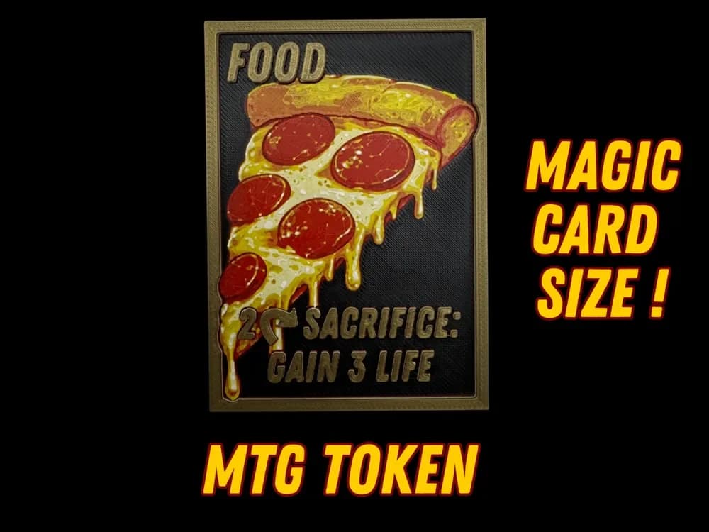 Food Token - Pizza - Magic the Gathering by Canadian Gamer HueForge model: Food Token - Pizza - Magic the Gathering by Canadian Gamer