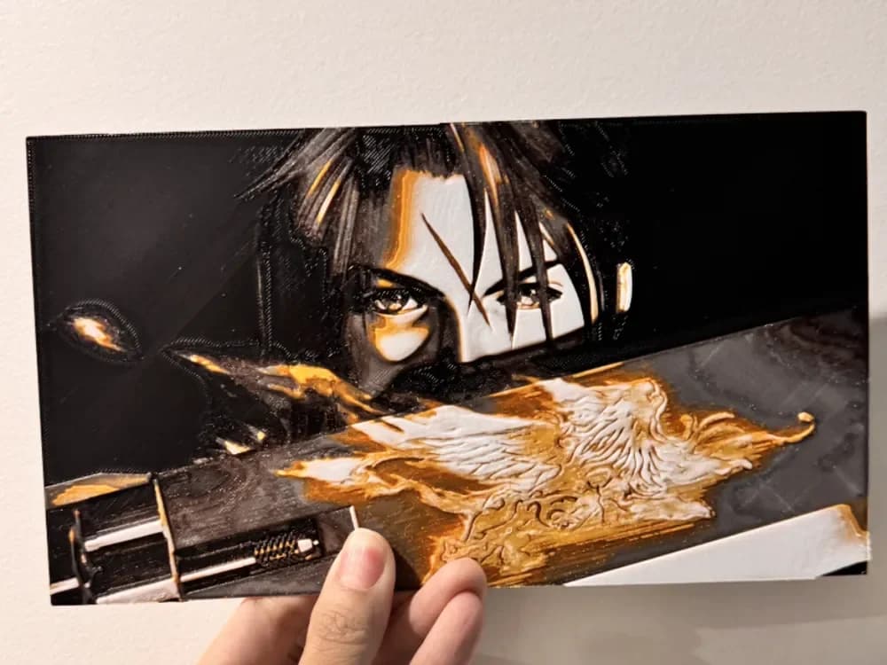 Squall Leonhart (FF8) - HueForge Print by cyanidesugar HueForge model: Squall Leonhart (FF8) - HueForge Print by cyanidesugar