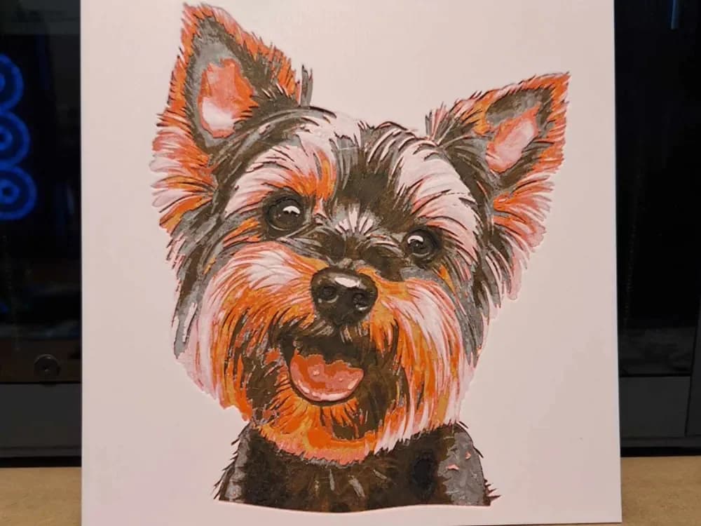 Yorkshire Terrier - Hueforge by 3dGlow HueForge model: Yorkshire Terrier - Hueforge by 3dGlow