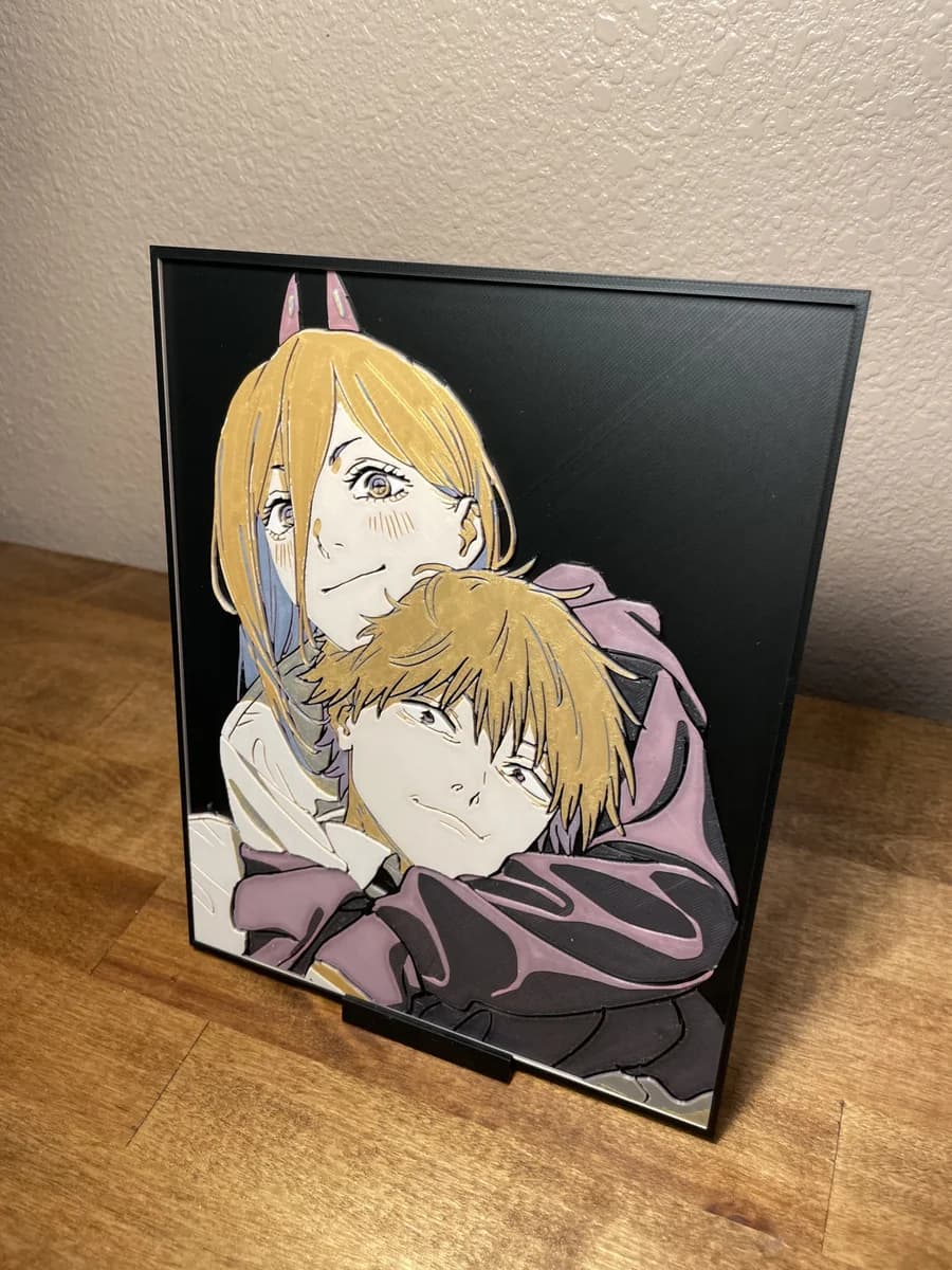 Denji and Power by Cloudy Nostalgia HueForge model: Denji and Power by Cloudy Nostalgia