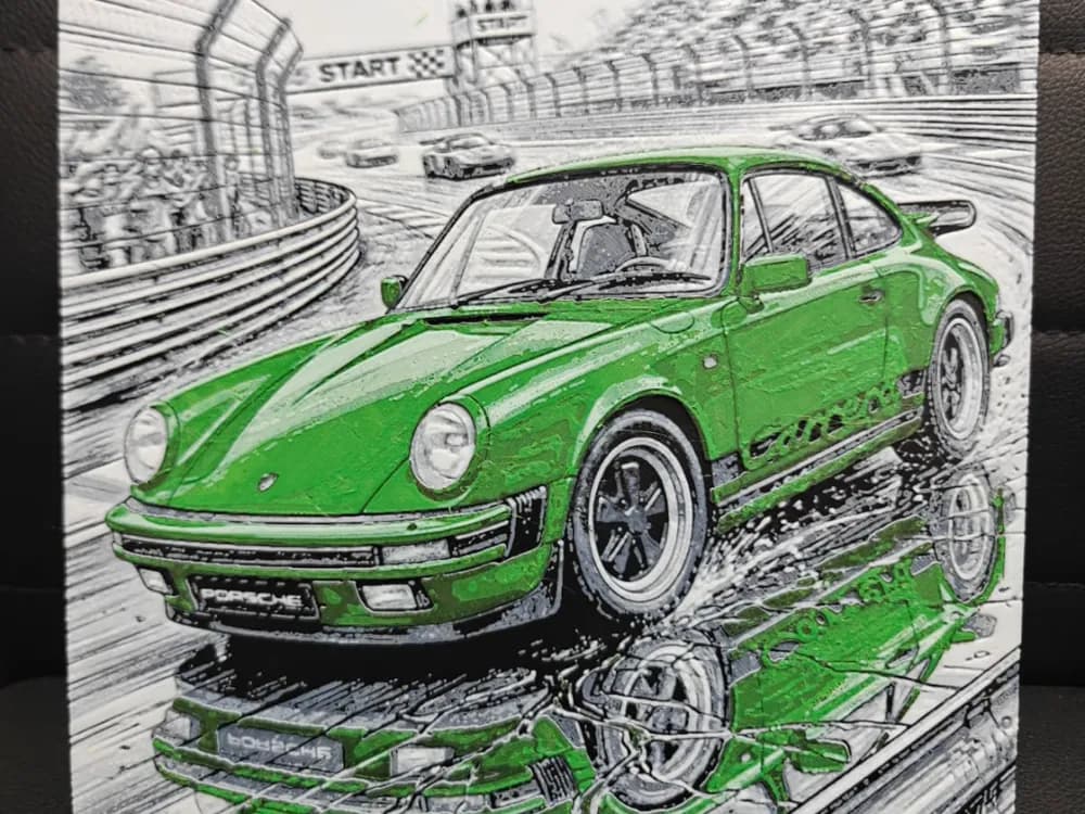 911 Porsche Carrera Vintage by TheHueforgeLady HueForge model: 911 Porsche Carrera Vintage by TheHueforgeLady