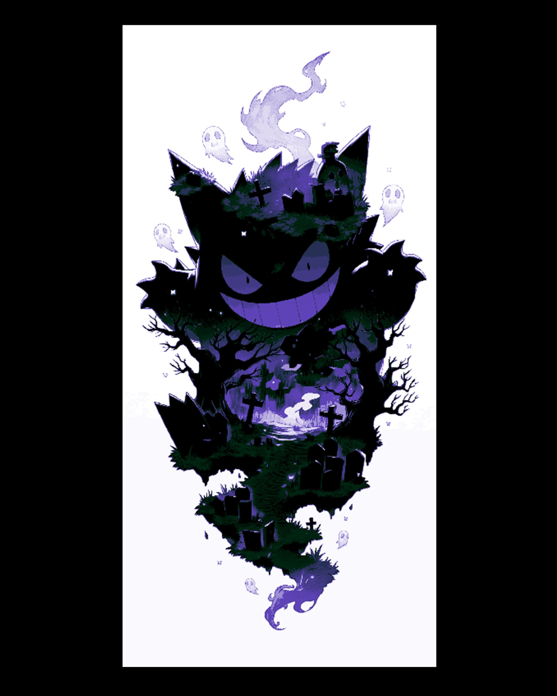 Fan Art of the Spooky Pokemon Gengar - Hueforge design Fan Art of the Spooky Pokemon Gengar - Hueforge design