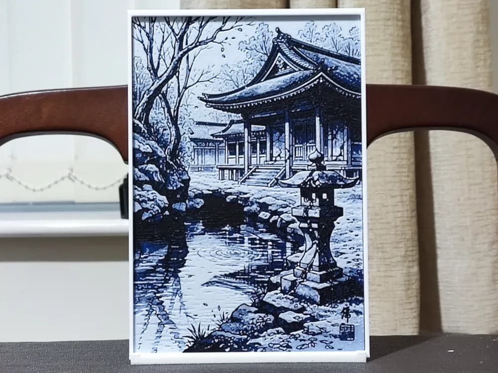 Tranquil Japanese Garden - 3 Color by BoDad HueForge model: Tranquil Japanese Garden - 3 Color by BoDad