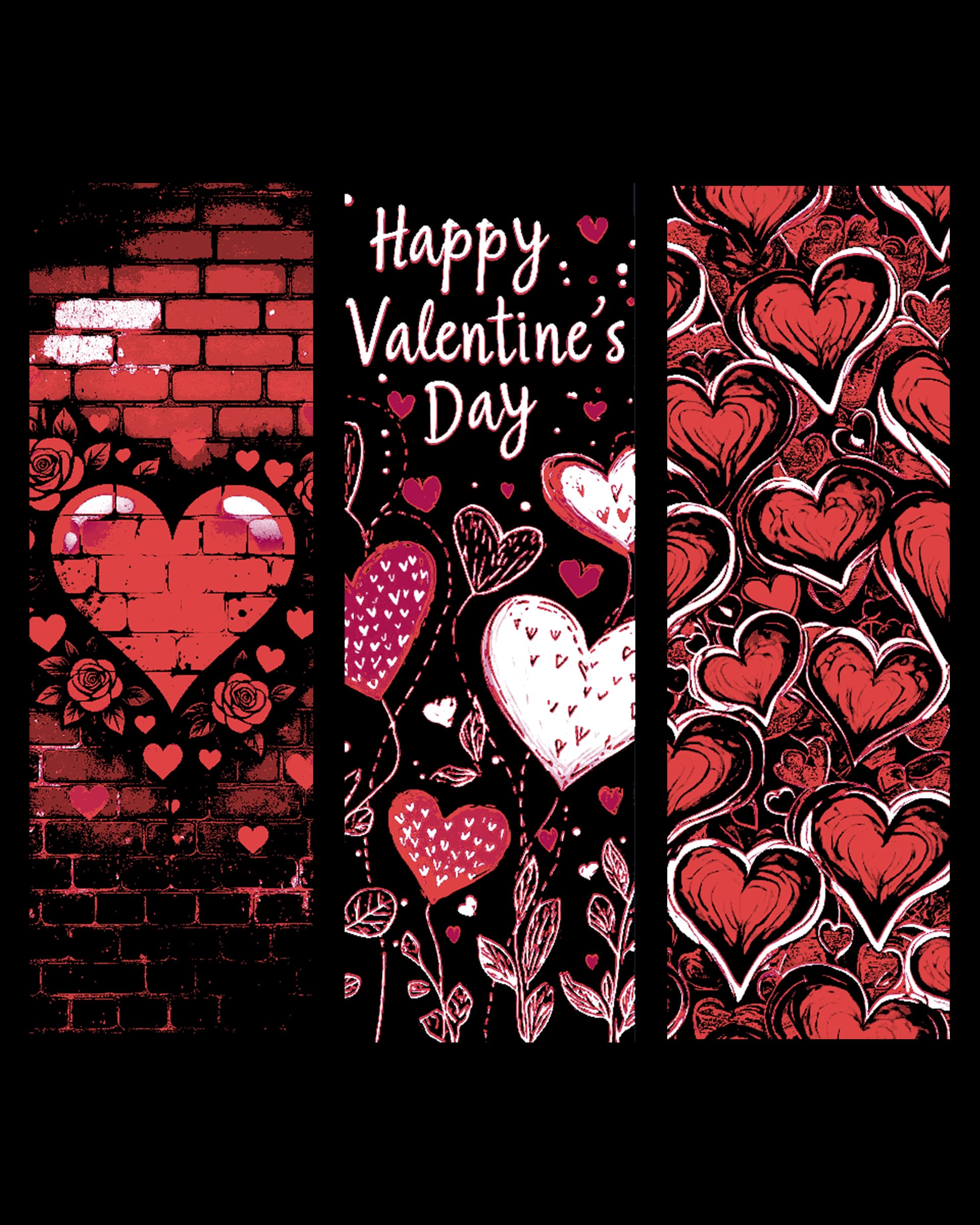 Happy Valentine's Day - Set of bookmarks to celebrate the Day Happy Valentine's Day - Set of bookmarks to celebrate the Day