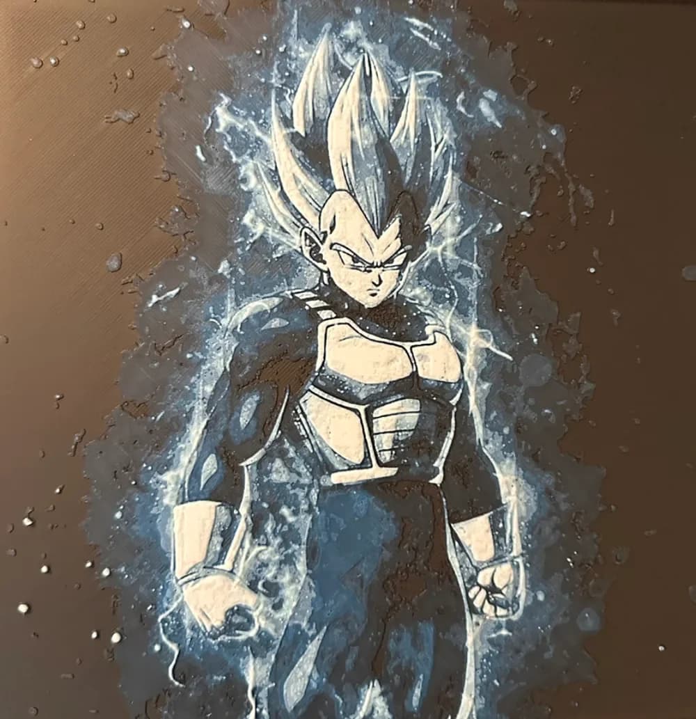 HueForge model: Vegeta Super Saiyan Blue Hueforge by Hey Ben