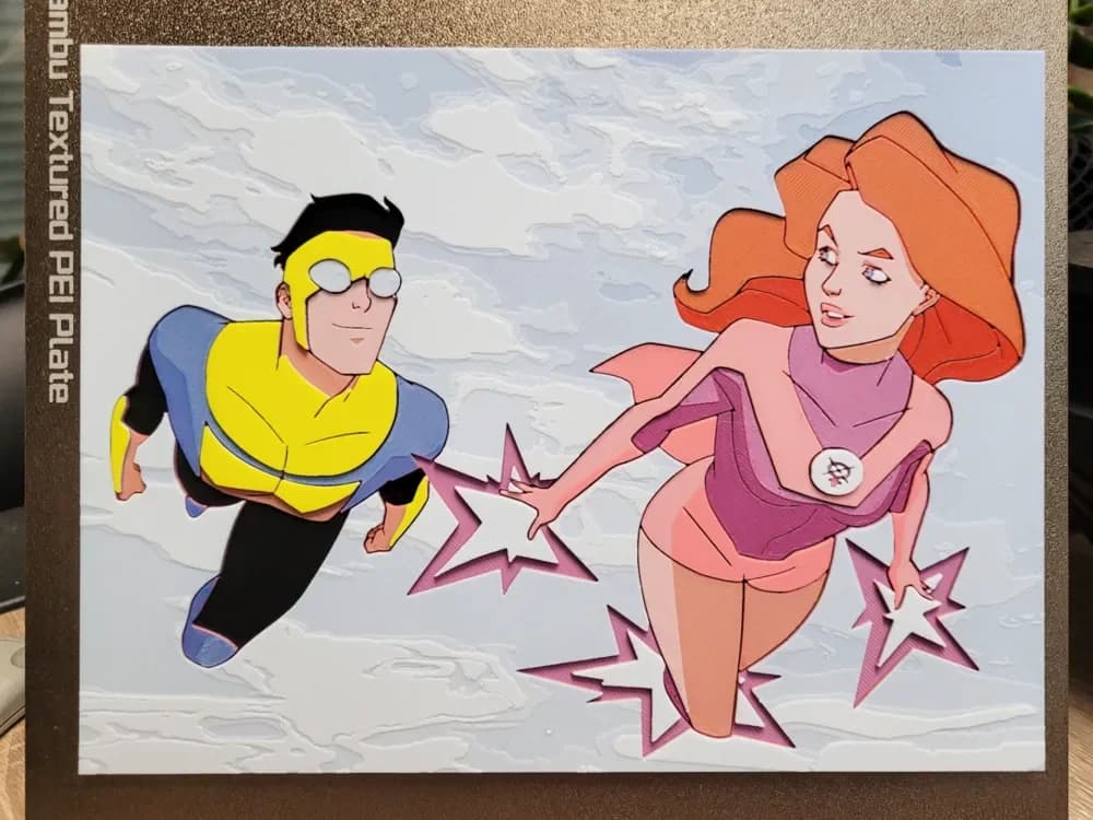 Invincible - Mark & Eve - Hueforge 235x176 by Vincent111 HueForge model: Invincible - Mark & Eve - Hueforge 235x176 by Vincent111