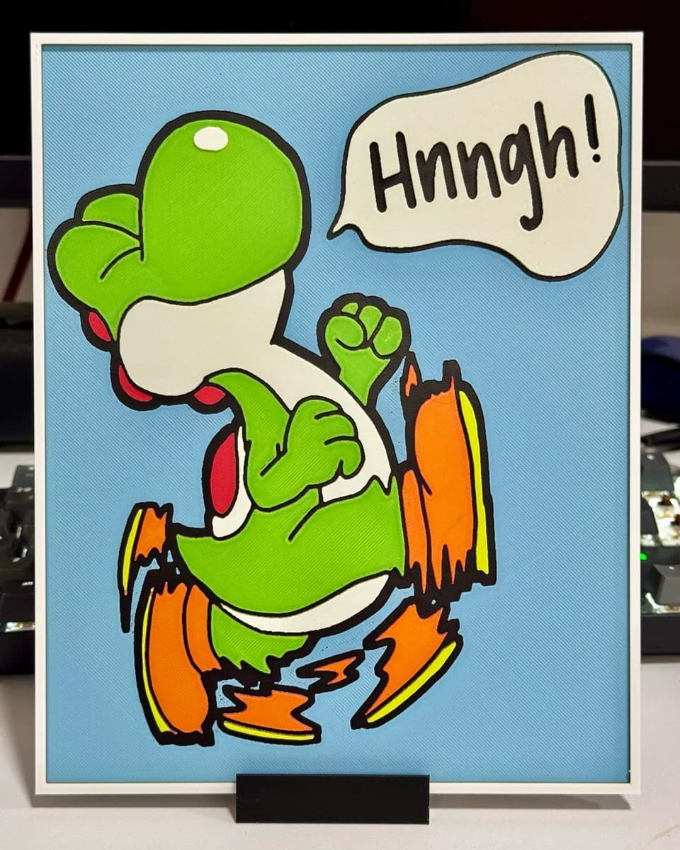 Yoshi Hnngh! by Strata Prints HueForge model: Yoshi Hnngh! by Strata Prints