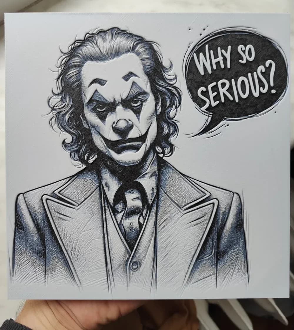 Joker - Why so serious? - Hueforge by BeaN HueForge model: Joker - Why so serious? - Hueforge by BeaN