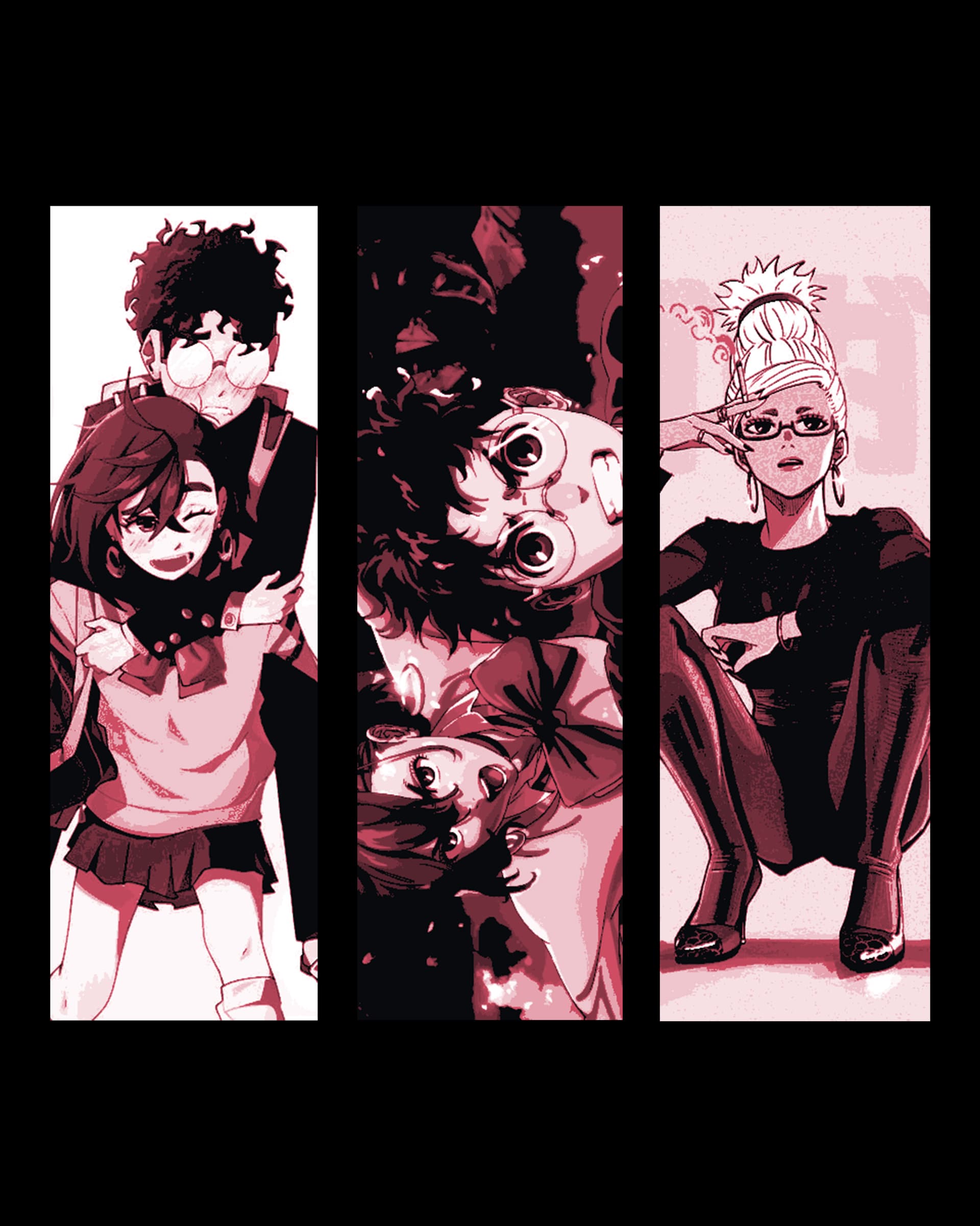fanart bookmarks for the manga - Dandadan with Momo, Okaru and Seiko fanart bookmarks for the manga - Dandadan with Momo, Okaru and Seiko