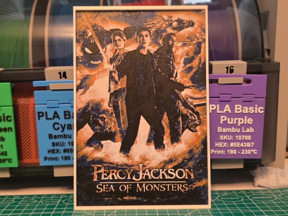Percy Jackson: Sea of Monsters Poster - Hueforge by Lumpy3D HueForge model: Percy Jackson: Sea of Monsters Poster - Hueforge by Lumpy3D
