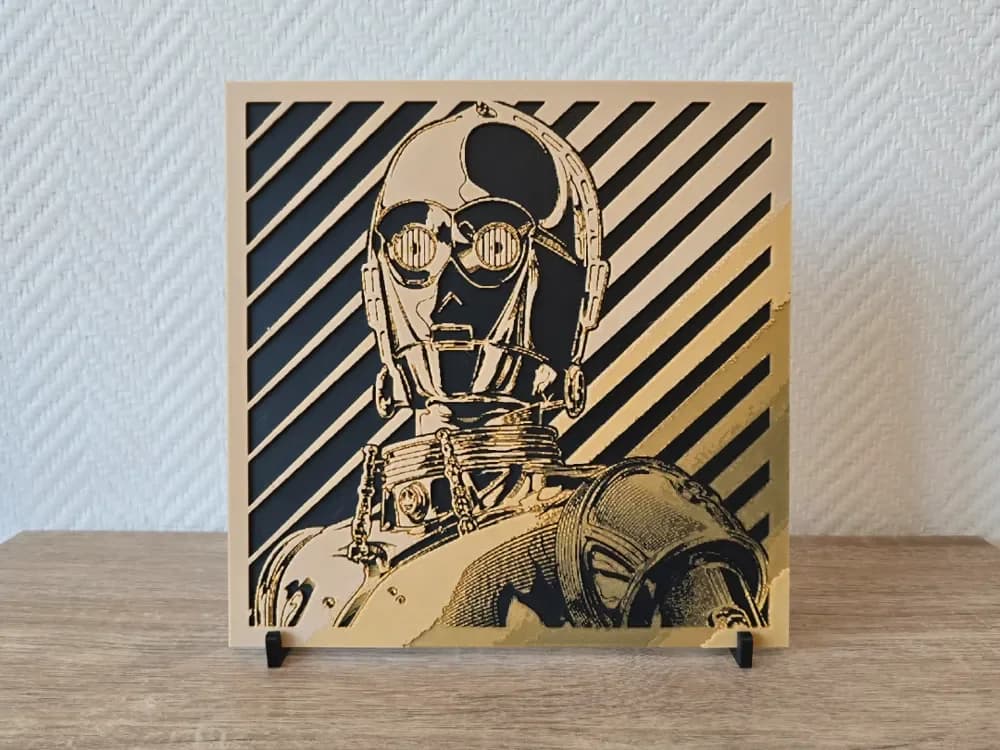 C-3PO Star Wars Hueforge by Kactus Fpv HueForge model: C-3PO Star Wars Hueforge by Kactus Fpv