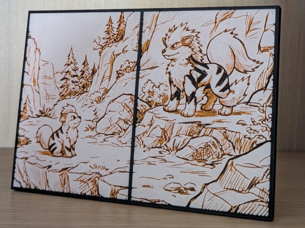 Growlithe & Arcanine Pokemon Hueforge & Frame Growlithe & Arcanine Pokemon Hueforge & Frame