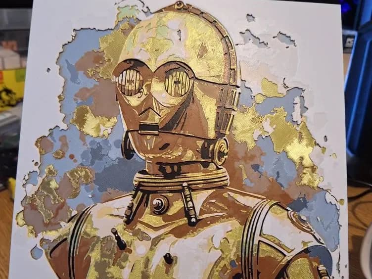 Starwars C3-PO hueforge by 3dGlow HueForge model: Starwars C3-PO hueforge by 3dGlow