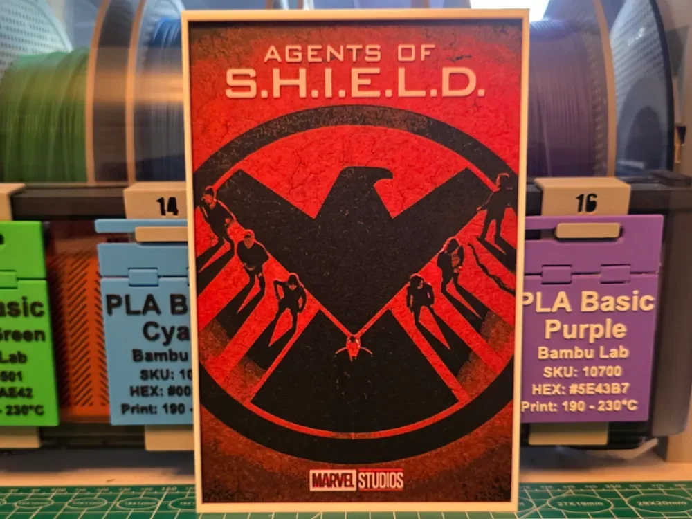 Marvel's Agents of S.H.I.E.L.D. Poster V2 Art by Lumpy3D HueForge model: Marvel's Agents of S.H.I.E.L.D. Poster V2 Art by Lumpy3D