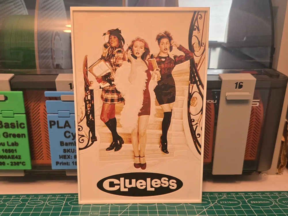 Clueless Movie Poster - Hueforge Art by Lumpy3D HueForge model: Clueless Movie Poster - Hueforge Art by Lumpy3D