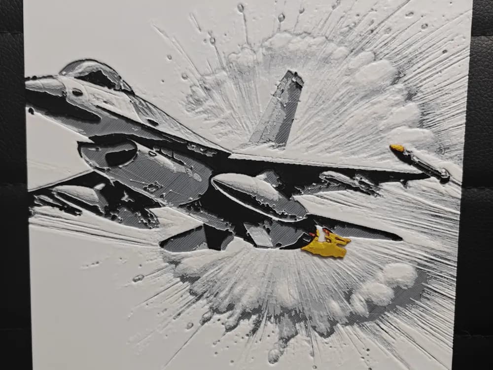 F-16 Fighter Jet by TheHueforgeLady HueForge model: F-16 Fighter Jet by TheHueforgeLady